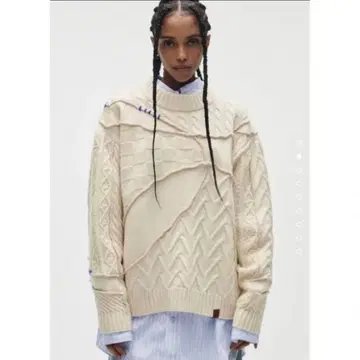 zara x adererror 콜라보레이션 상품 패치워크 오버사이즈 니트