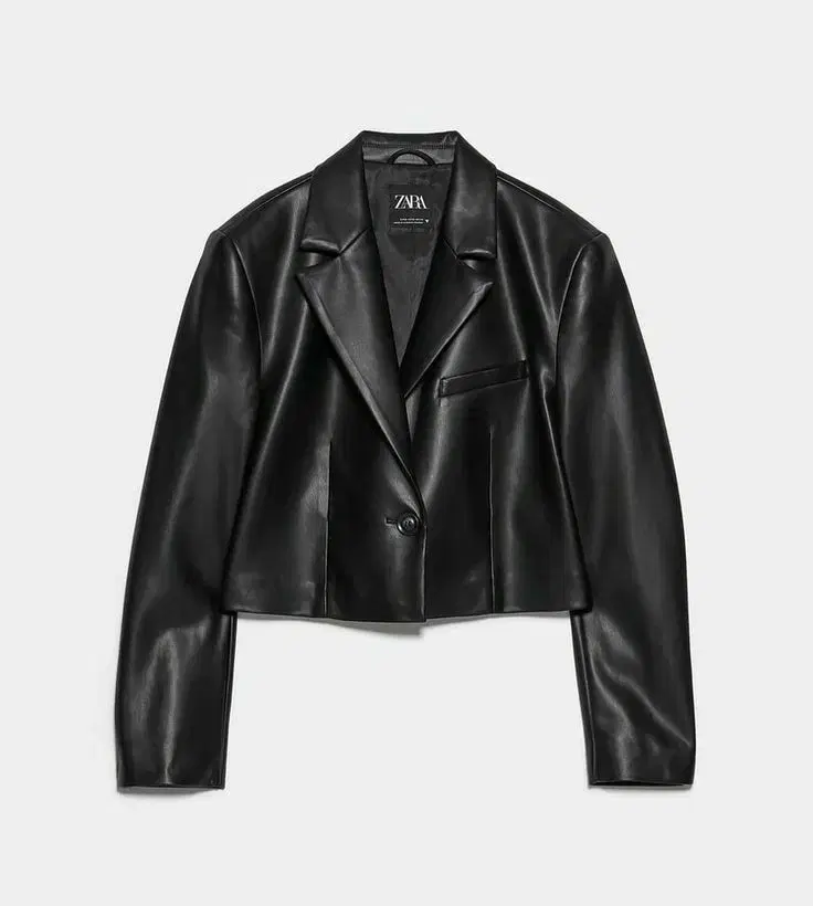 zara 자라 크롭 레더 블레이저