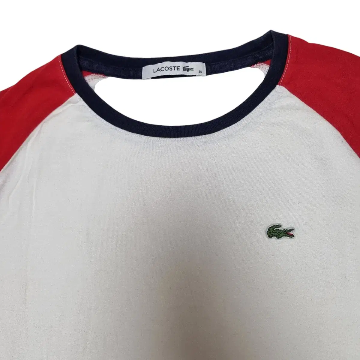 LACOSTE 라코스테 배색 라운드 긴팔티