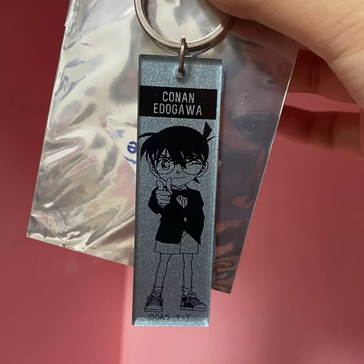 detective conan conan acrylic glitter keyring keychain