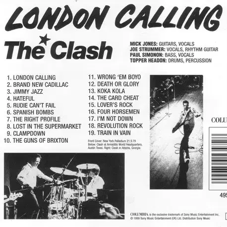 The Clash - London Calling (CD) 영국반 민트급