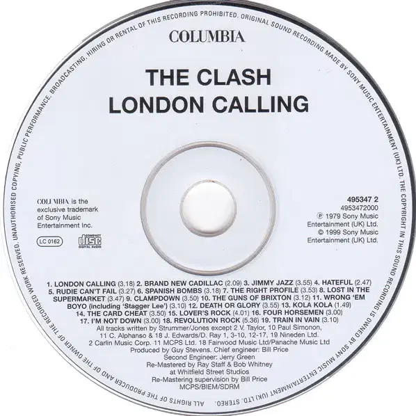 The Clash - London Calling (CD) 영국반 민트급