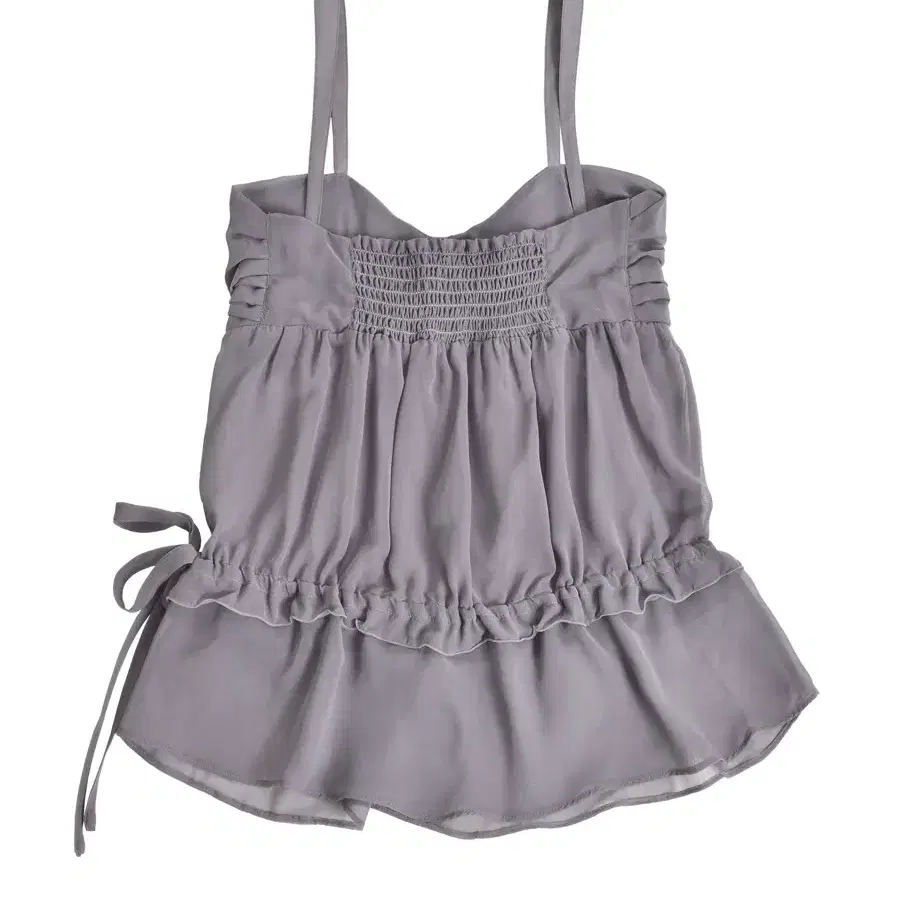 헤티 Sheer Shirring Top (Gray)