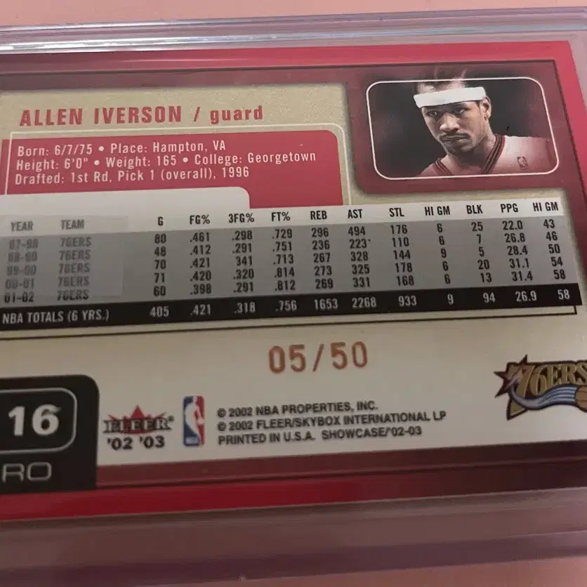 아이버슨 02-03 fleer showcase avant 50한정