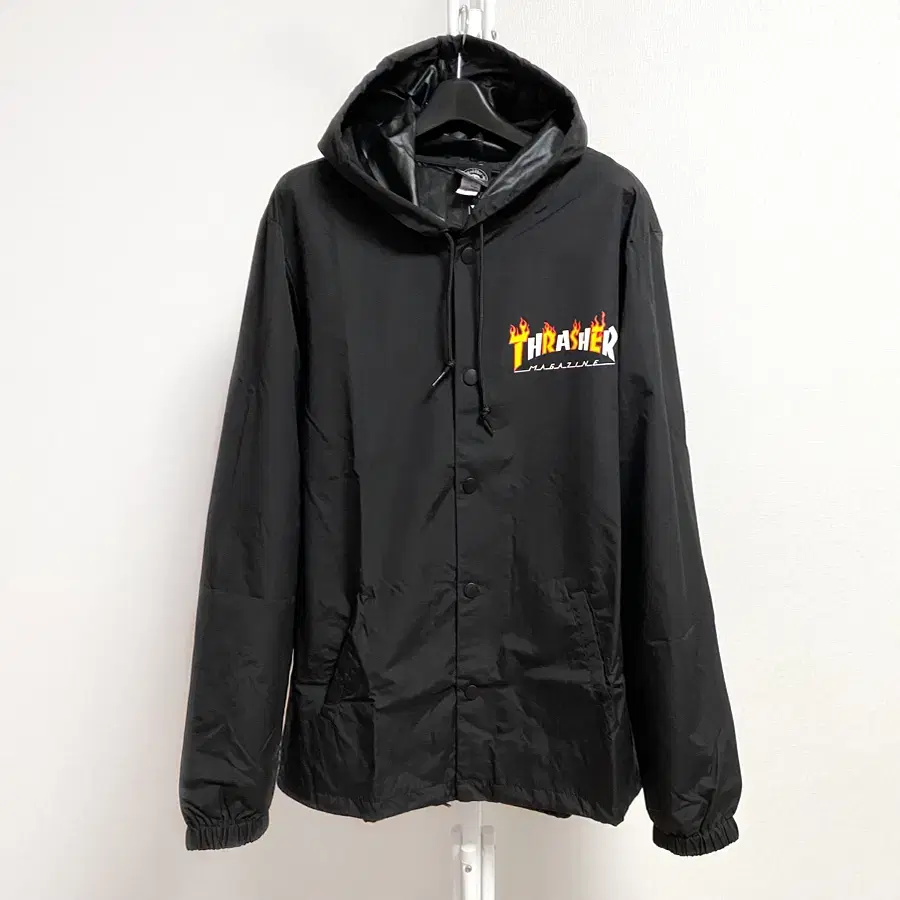 (New) THRASHER Flame Magazine Coach Jacket Black Large