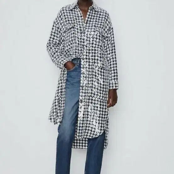 ZARA 자라 스팽글 롱셔츠 원피스