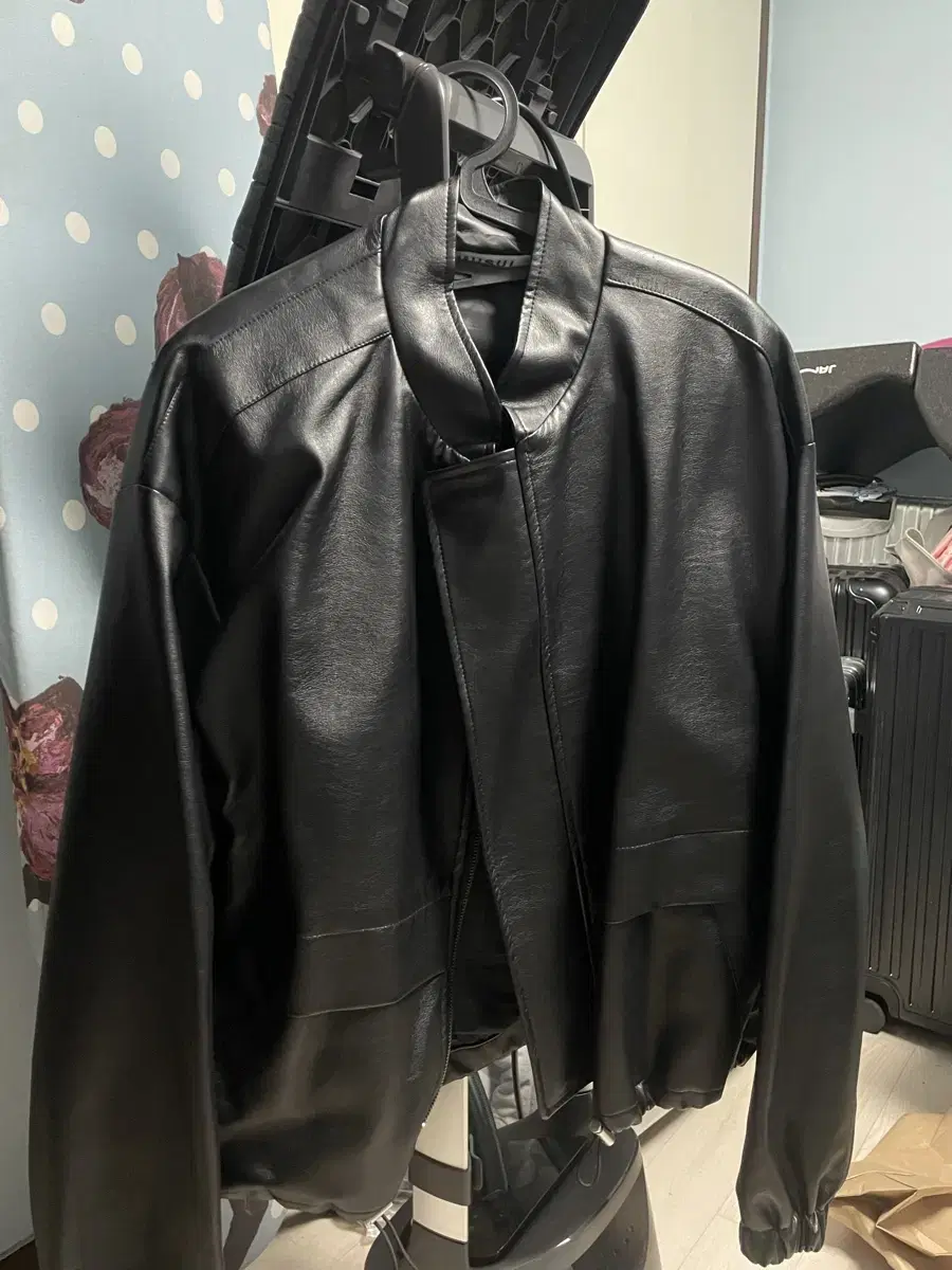 Bonded Leather Crop Jacket L for sale