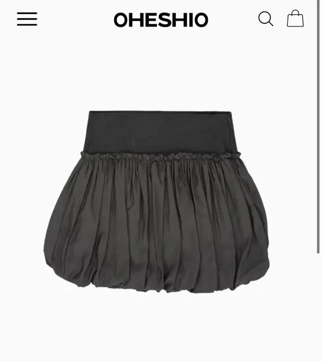 오헤시오 BALLOON MIDI SKIRT CHARCOAL