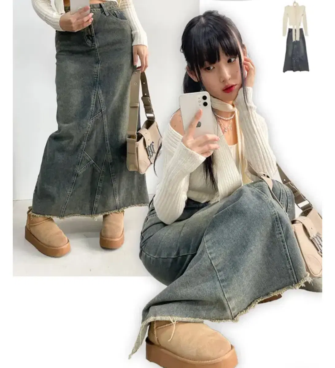 아쿠비클럽 tokyo tassel denim skirts