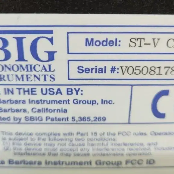 SBIG STV CPU DIGITAL CCD VIDEO CAMERA