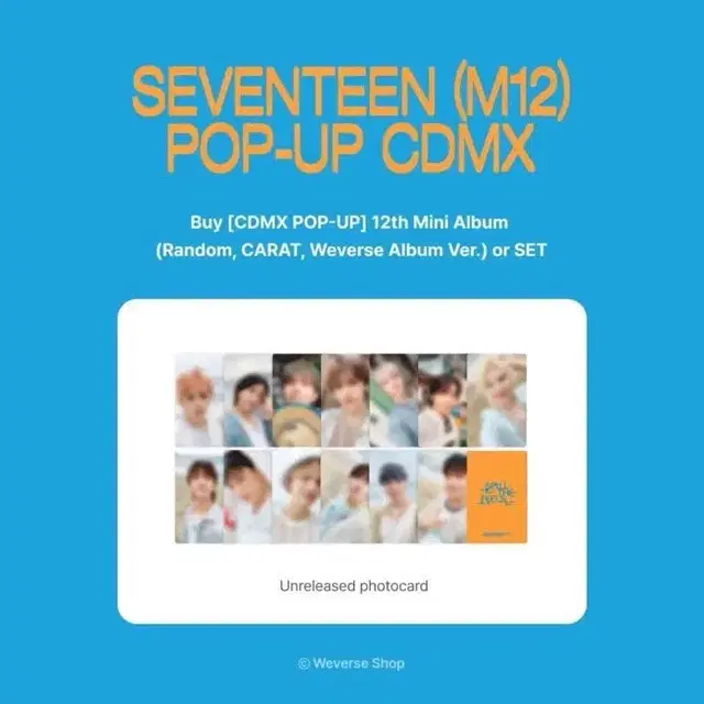 세븐틴 멕시코 팝업 CDMX POPUP MEXICO특전 포카 분철