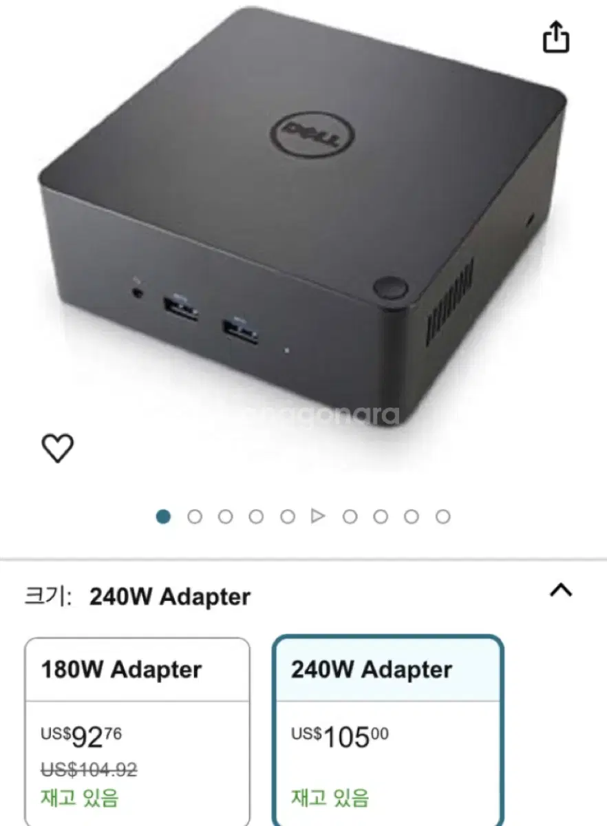 델 tb16 썬더볼트3 USB-C DELL 240W