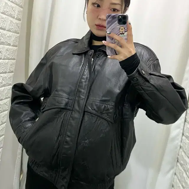 Vintage Leather Bomber Jacket