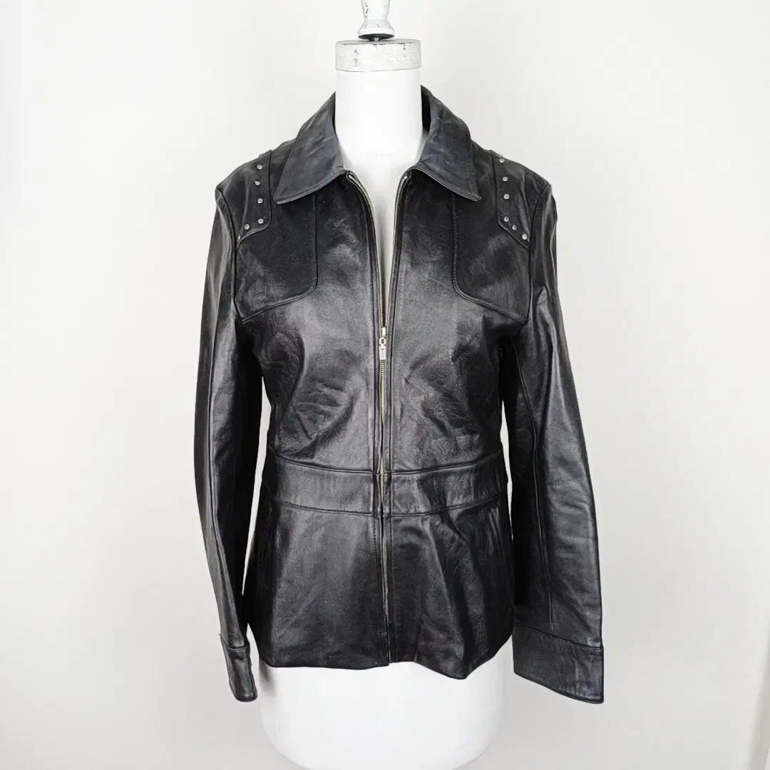 Florence/Black sheepskin jacket leather jumper Womens 66/Laden