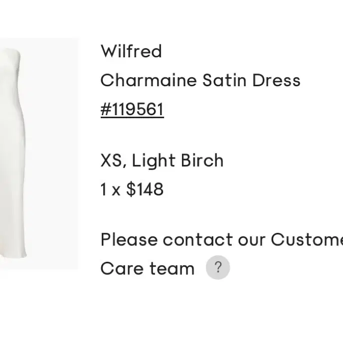 아릿지아 Aritzia charmaine satin dress XS