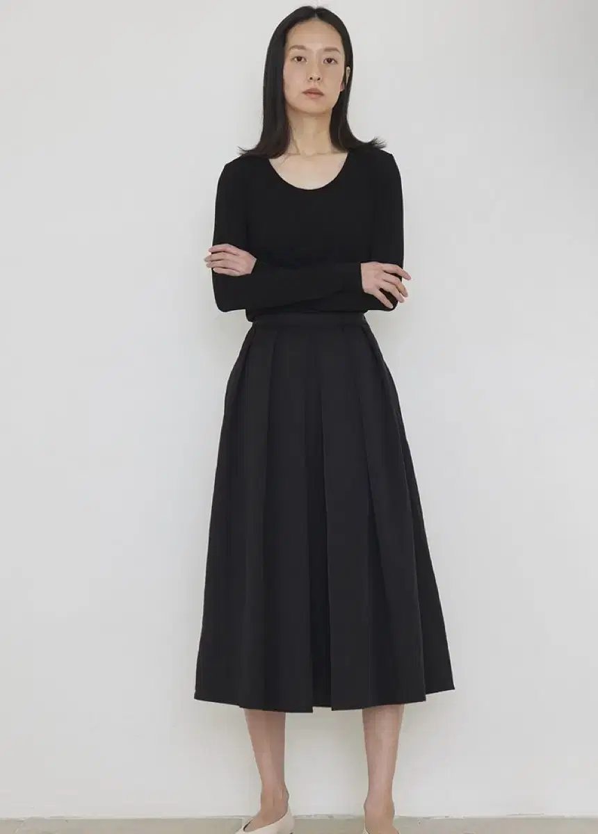 마누엘에기욤 스커트 Moist full black skirt 66