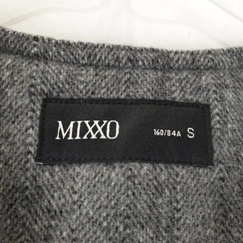 E4109 MIXXO 여S 그레이 헤링본 크롭 자켓/더크