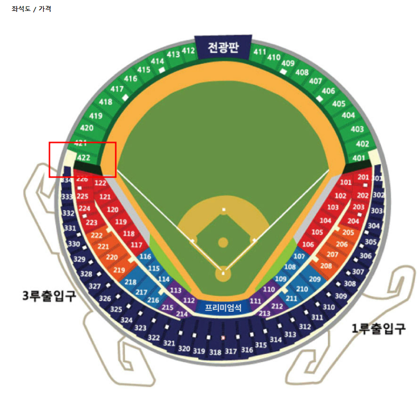 10/05 준플레이오프 1차전 LG vs KT 3루 그린지정석 422블럭