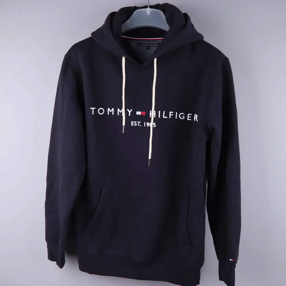 타미힐피거 남성 Tommy 로고 후드티 네이비 (M)