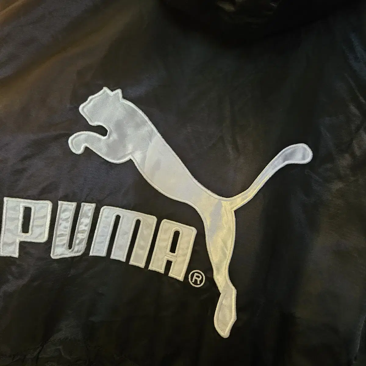 PUMA 90's 등판 빅로고 뽀글이 후드 하프 집업자켓 Free