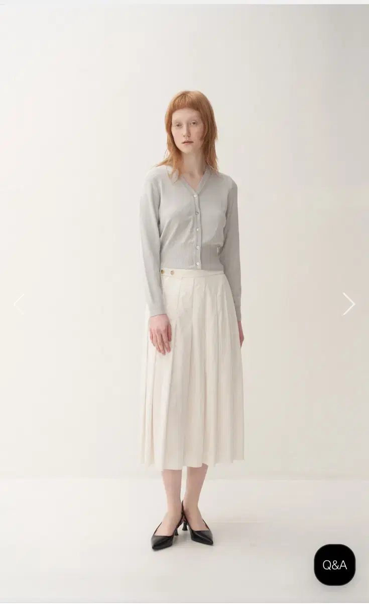 모노하 Belt pleated skirt