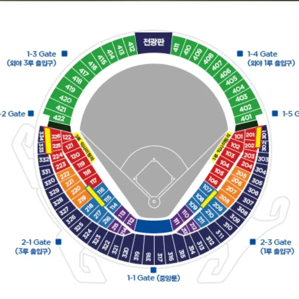 플레이오프2차전 1,3루석그린지정석