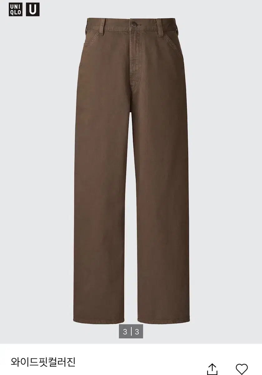 Uniqlo Wide Fit Colorjin Brown 33