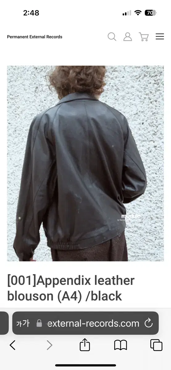 [001]Appendix leather blouson (A4) black