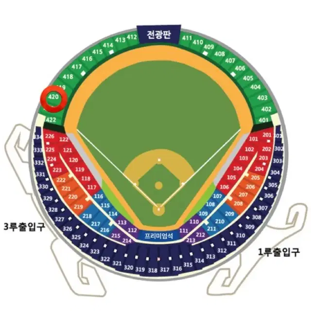 준플레이오프 2차전 3루 외야 4연석