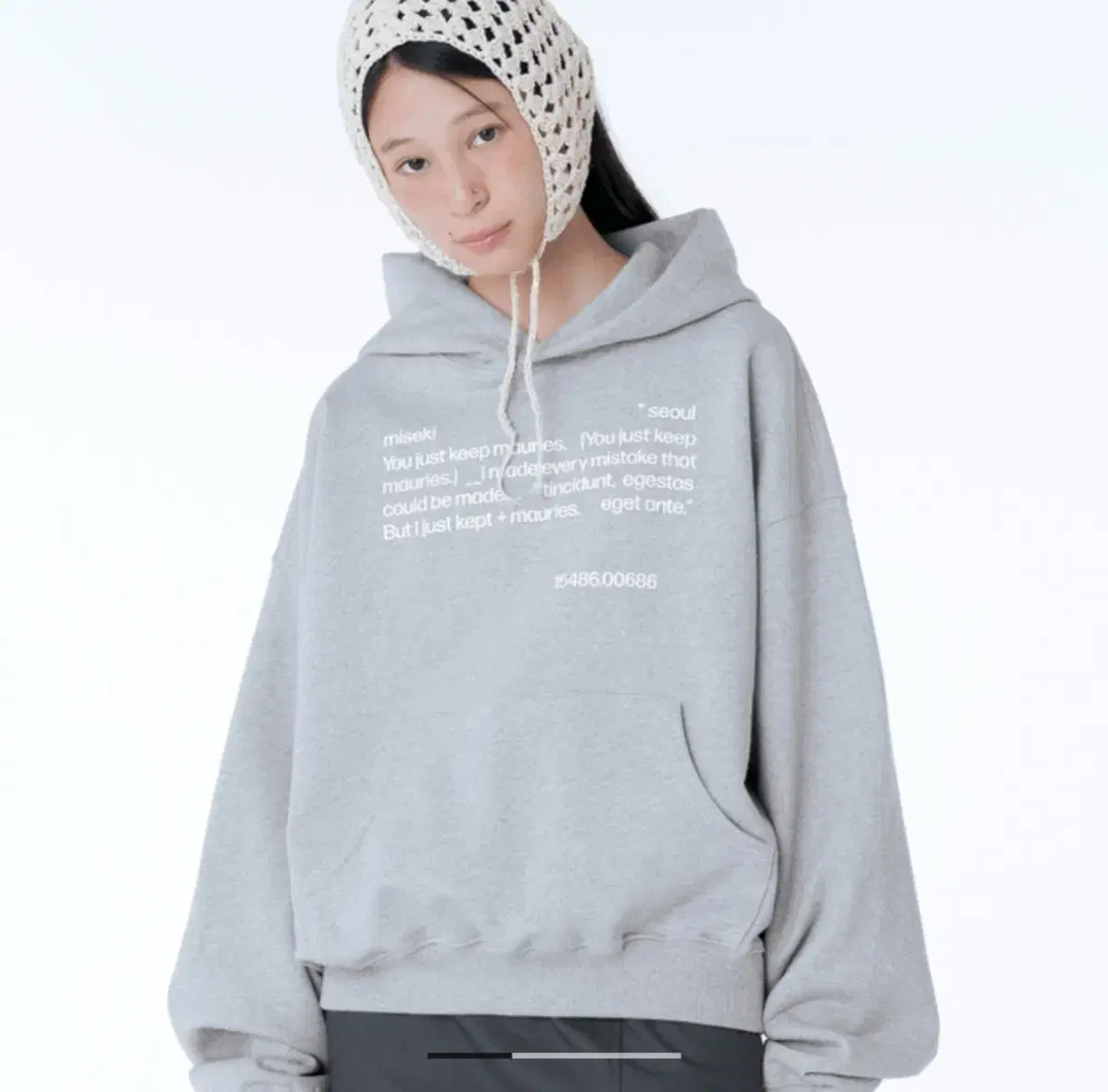 미세키서울 Quote sweat hoodie