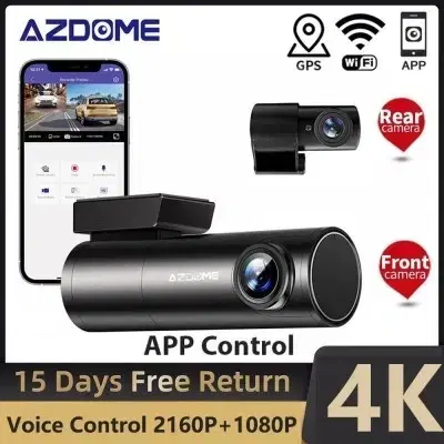 AZDOME M300S 4K 듀얼 렌즈 차량용 카메라 음성 제어