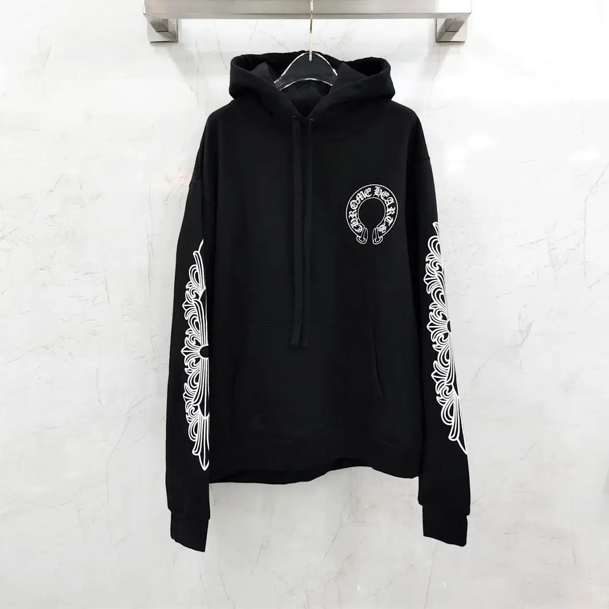 S / Chrome Hearts Horseshoe Floral Hoodie Black