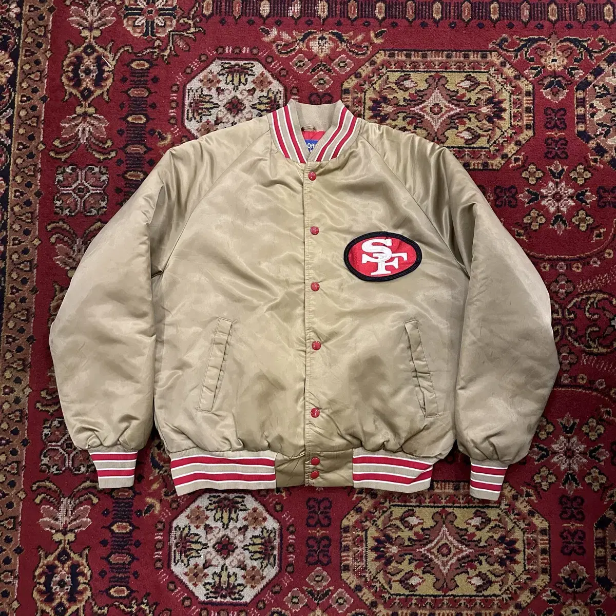 80s USA NFL 49ers 포티나이너스 새틴 스타디움 자켓