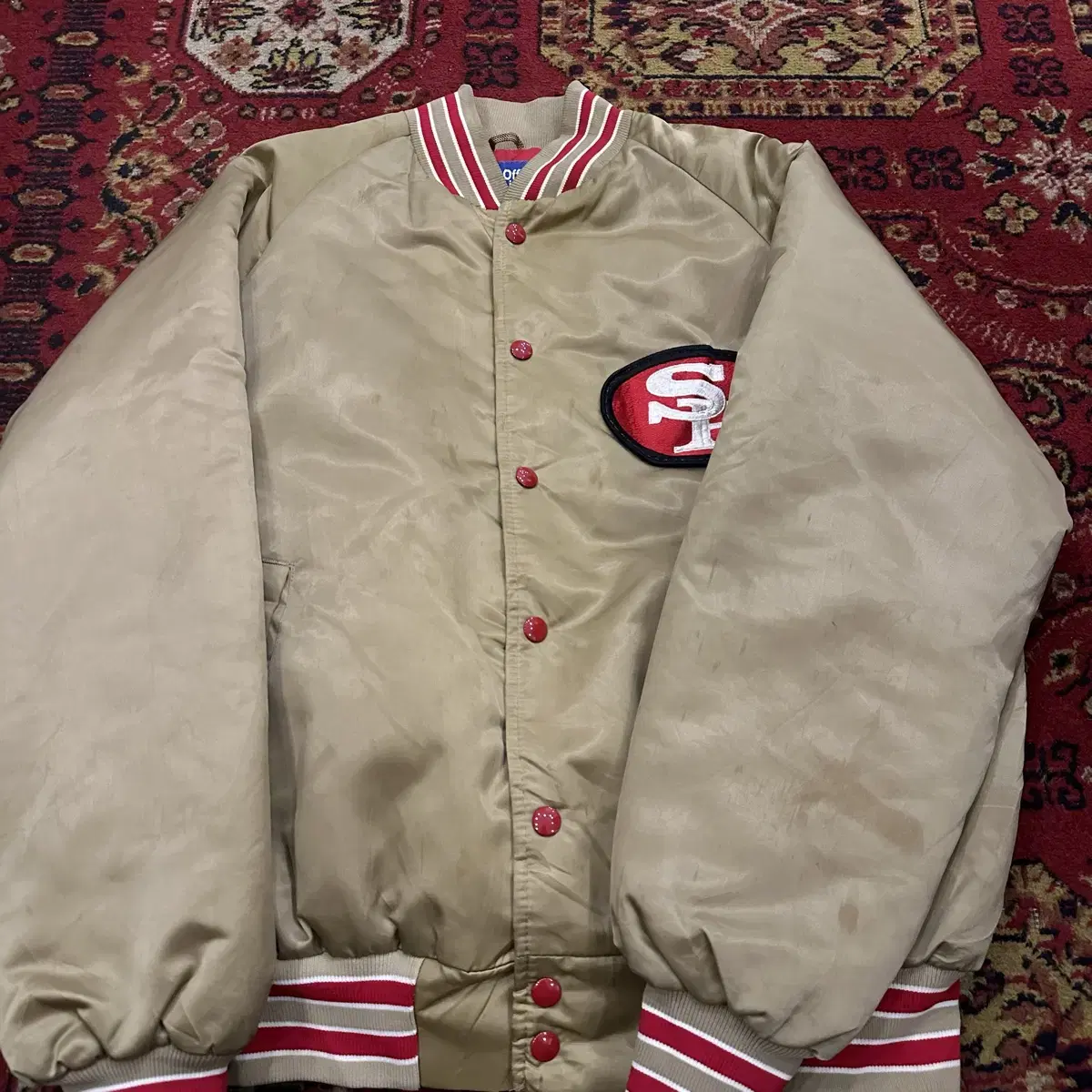 80s USA NFL 49ers 포티나이너스 새틴 스타디움 자켓