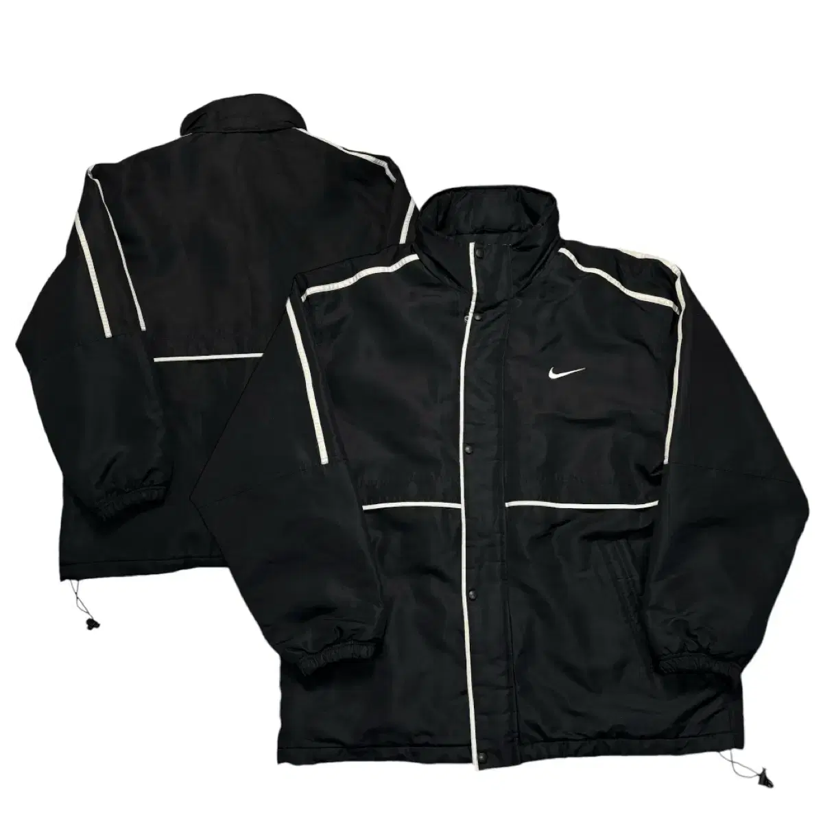 00s Nike Black White Point Windbreaker Jumper (Jacket) L