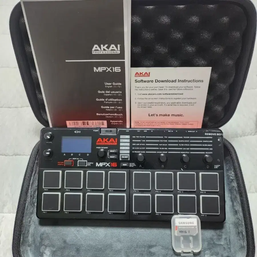 [급처]AKAI SAMPLER MPX16(케이스+삼성SD카드)개봉 양품