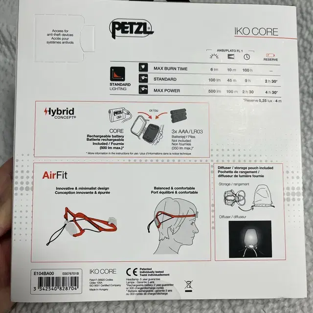 PETZL 페츨 아이코 코어 헤드랜턴 + 추가 배터리