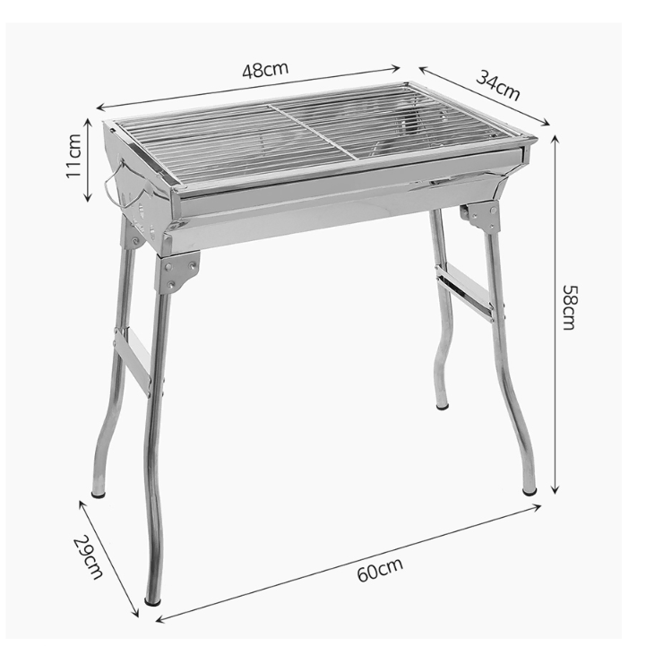 [새상품] 캠핑 무드 접이식 바비큐 그릴 48x34x58cm