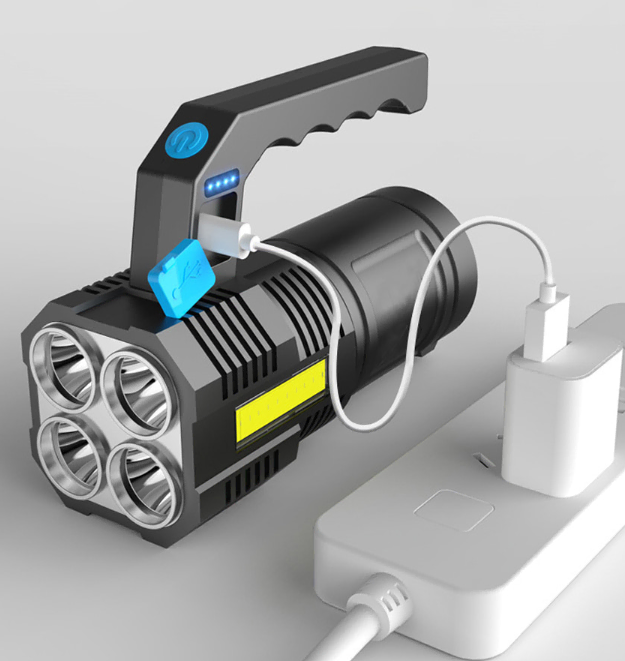 [새상품]  4구 방수 충전식 led 후레쉬 손전등 랜턴