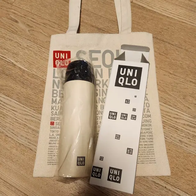 [새제품] 유니클로X락앤락 텀블러 & 에코백 Uniqlo