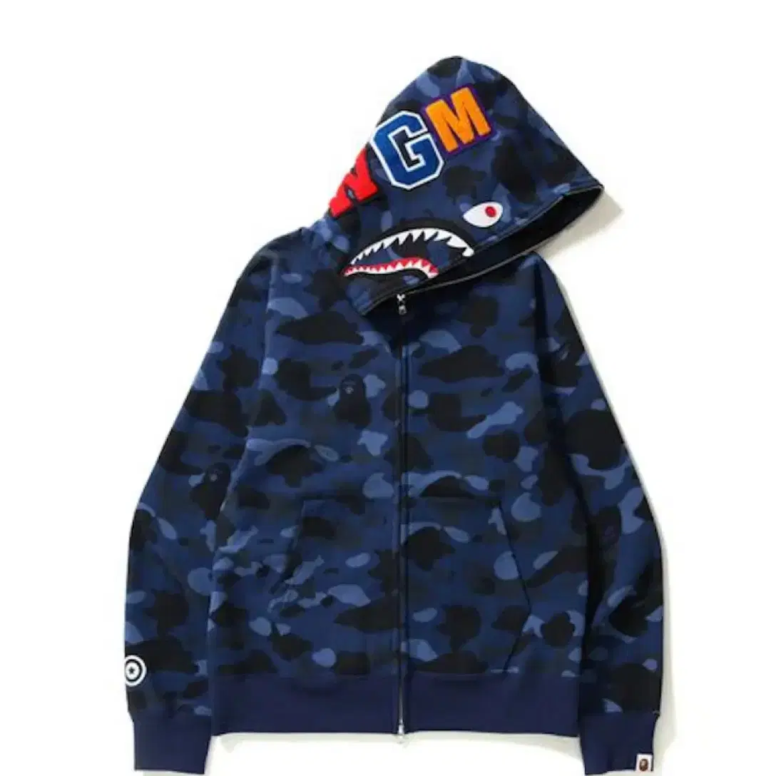 Bape shark hoodie 베이프 샤크 카모 후드집업 청계