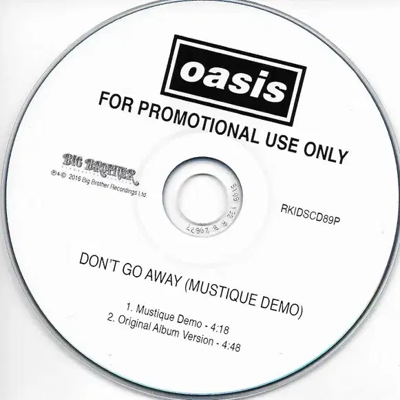 Oasis - Don't Go Away (Demo CD) 영국반 NM-