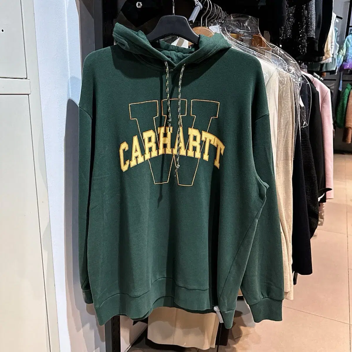 (정품/새상품) CARHARTT 칼하트 공용 그린 로고 후드