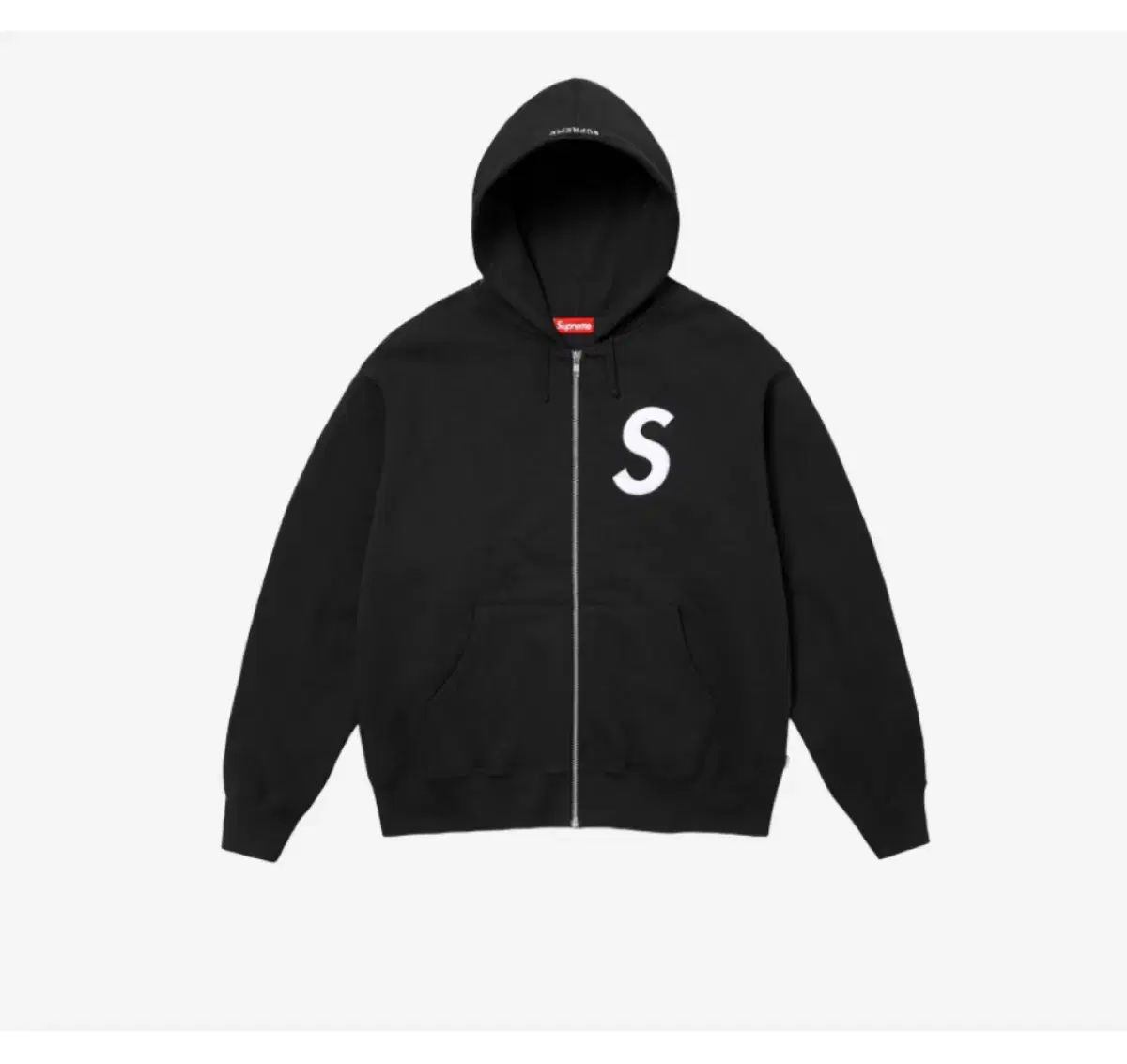 Supreme S logo zip up hoodie black -24FW size S for sale!