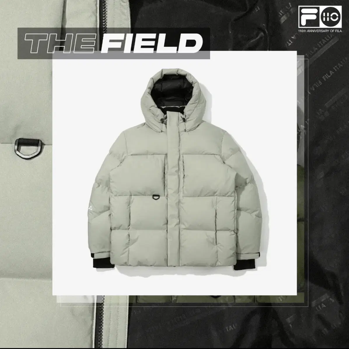 휠라 The field 후드 덕 다운 숏 자켓 105