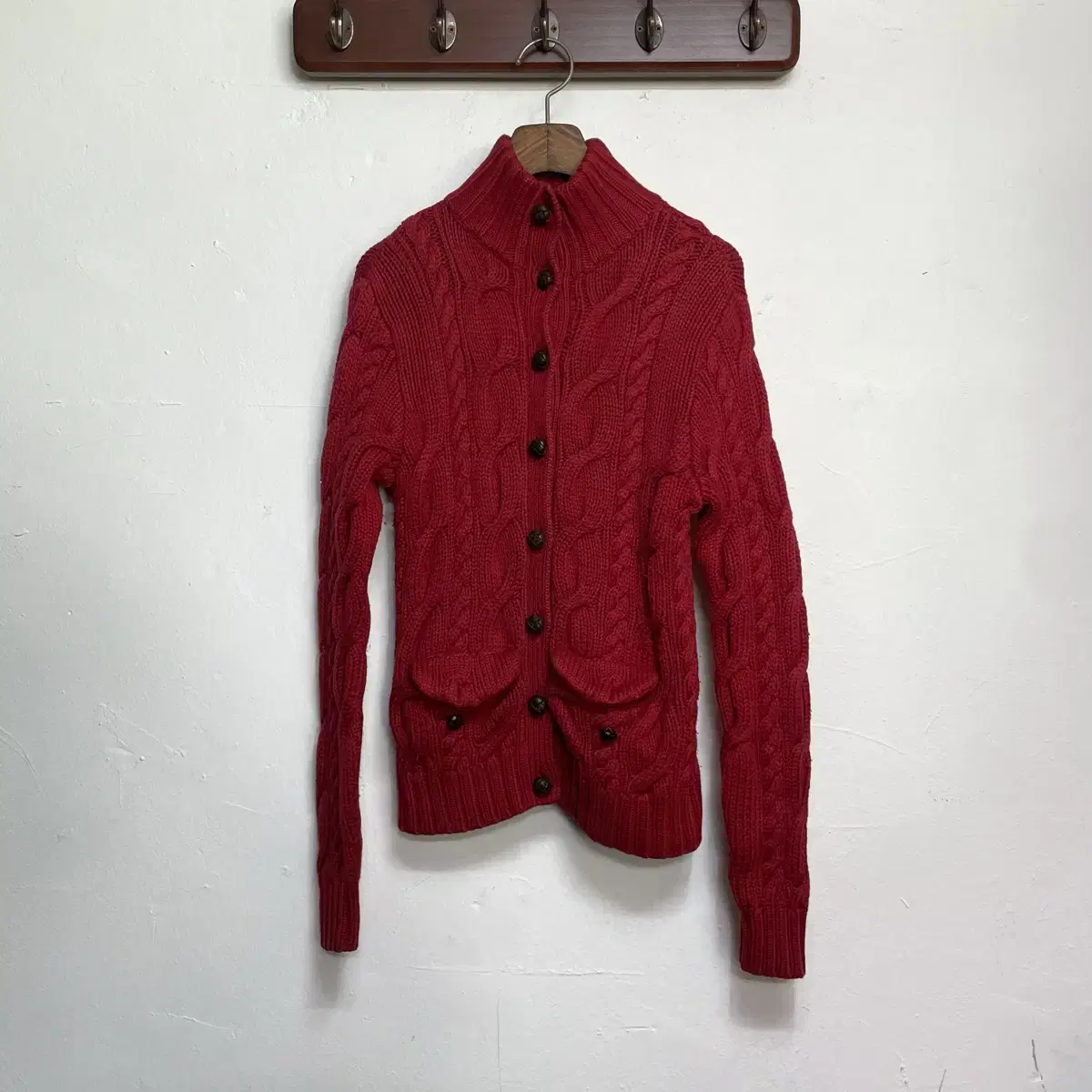 Polo Ralph Lauren (Women) Cable-knit Red Cardigan