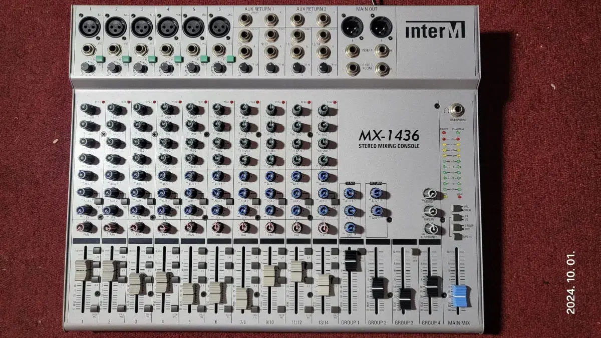 인터엠(inter M) MX-1436 스테레오 믹서 핍니다.3채널 스테