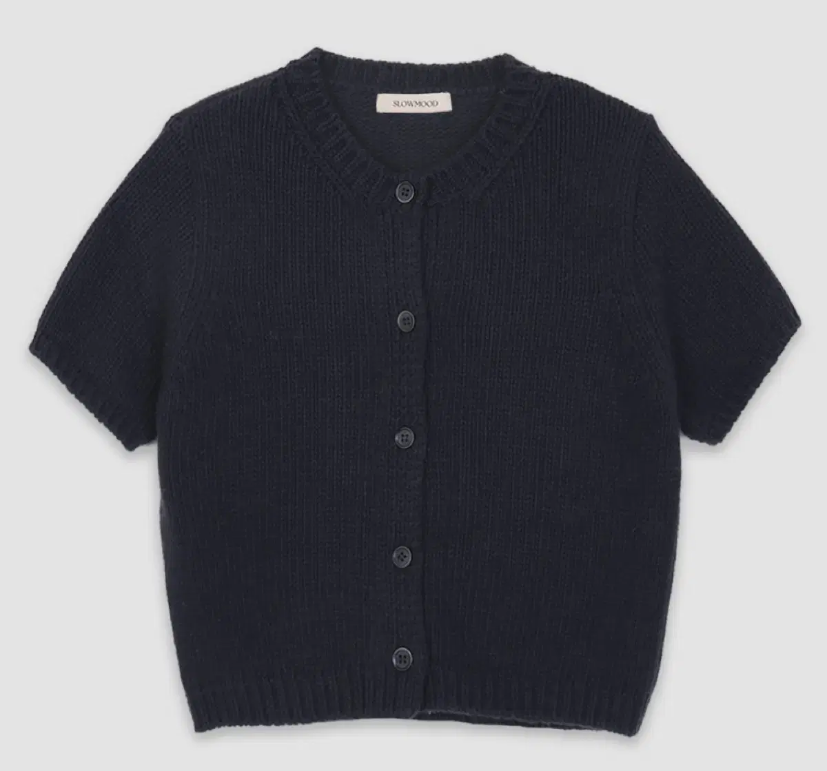 Slow & Half Cardigan Charcoal Navy