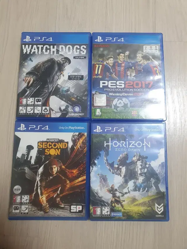 플스4 PS4 타이틀 게임 CD 4장 일괄 판매