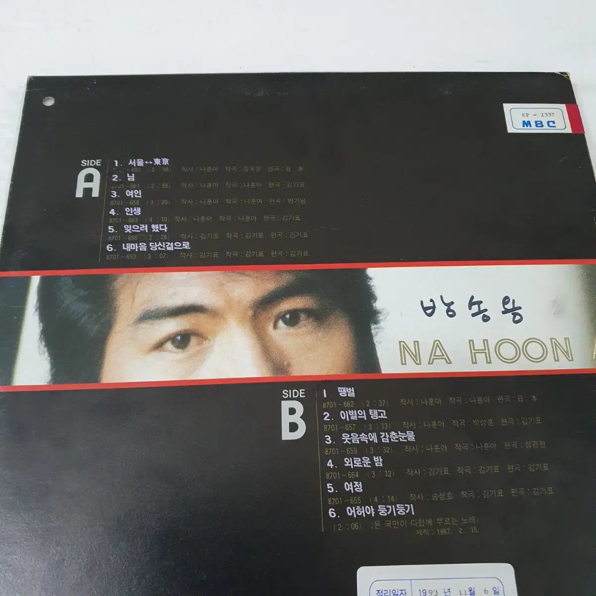 나훈아 LP 1987 한.일동시발매기념     땡벌(원곡)  수록